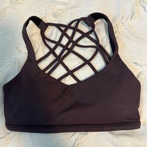 Lululemon free to be wild sports bra. Plum color size 2.